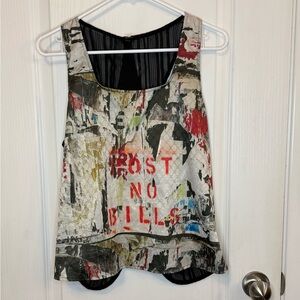 Urban Graffiti Print Tank Top